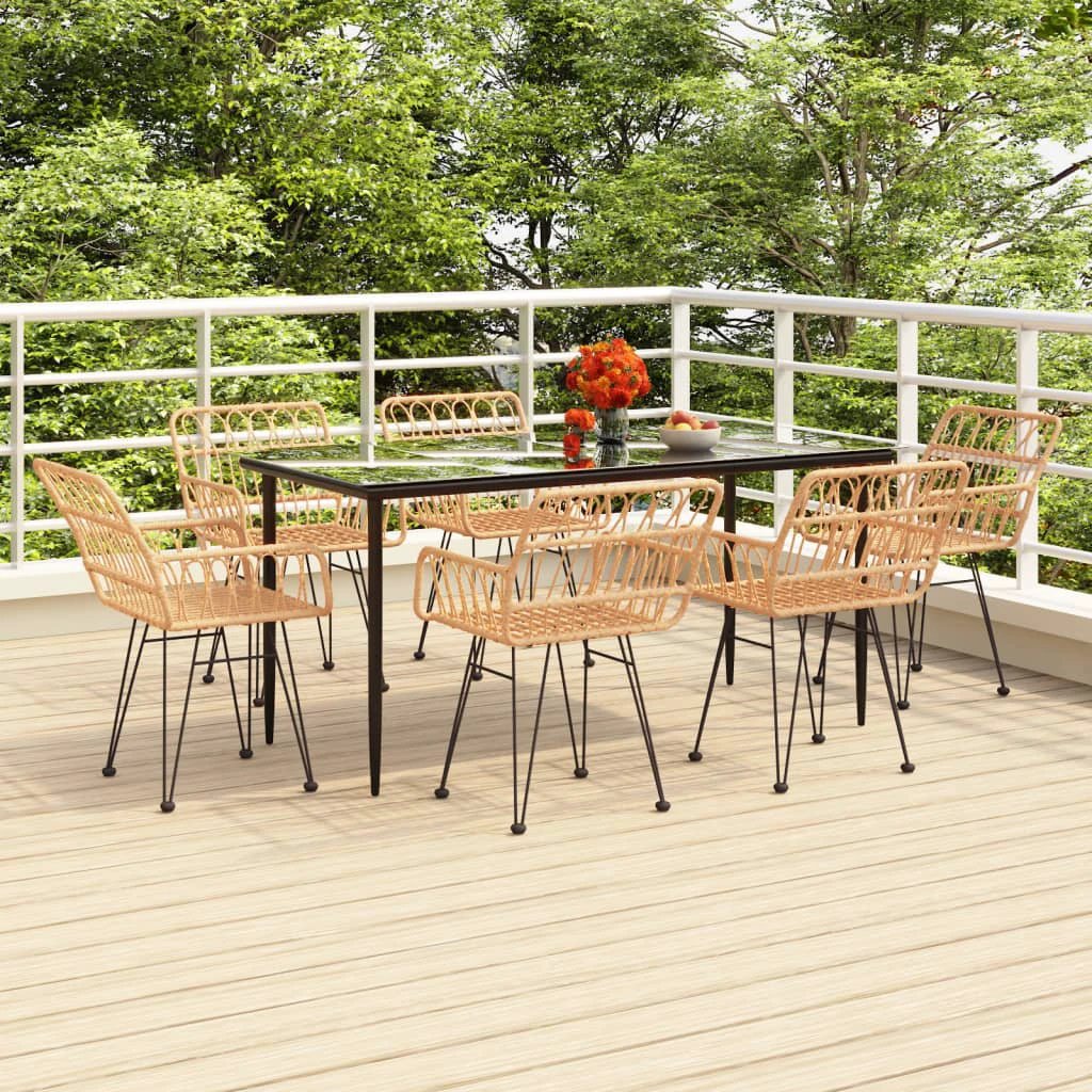 vidaXL VidaXL Garden Dining Set Poly Rattan 3 Piece Weatherproof - Garden Set