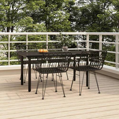 vidaXL 7 Piece Garden Dining Set with Weather Resistant Poly Rattan for Outdoor Entertaining by vidaXL