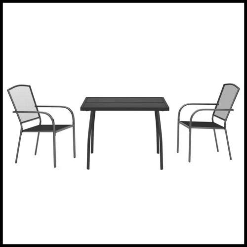 vidaXL vidaXL 3 Piece Garden Dining Set Anthracite Steel with Durable Powder Coating for Outdoor Entertaining - Garden Set
