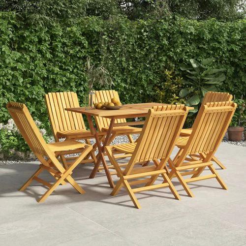 vidaXL 5 Piece Garden Dining Set 120x70x75 cm Solid Teak Wood Foldable Outdoor Furniture for Family Meals and Entertaining by vidaXL