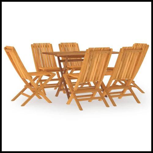 vidaXL 5 Piece Garden Dining Set 120x70x75 cm Solid Teak Wood Foldable Outdoor Furniture for Family Meals and Entertaining by vidaXL