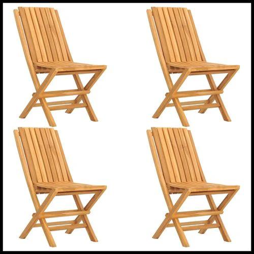 vidaXL 5 Piece Garden Dining Set 120x70x75 cm Solid Teak Wood Foldable Outdoor Furniture for Family Meals and Entertaining by vidaXL