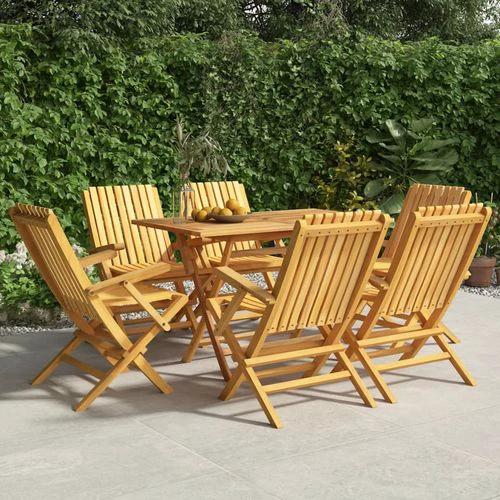 vidaXL vidaXL 5 Piece Garden Dining Set 120x70x75 cm Solid Teak Wood Foldable Outdoor Furniture for Family Meals and Entertaining - Garden Set