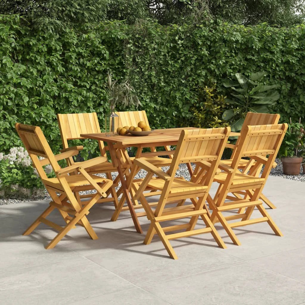 VidaXL Garden Dining Set 5 Piece Solid Teak Wood All Weather Outdoor Patio Al Fresco Ready by vidaXL