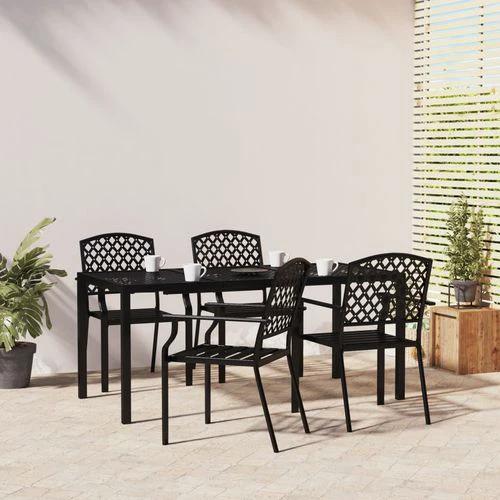 vidaXL vidaXL 3 Piece Garden Dining Set with Anthracite Steel Construction and Elegant Design for Outdoor Entertaining - Garden Set