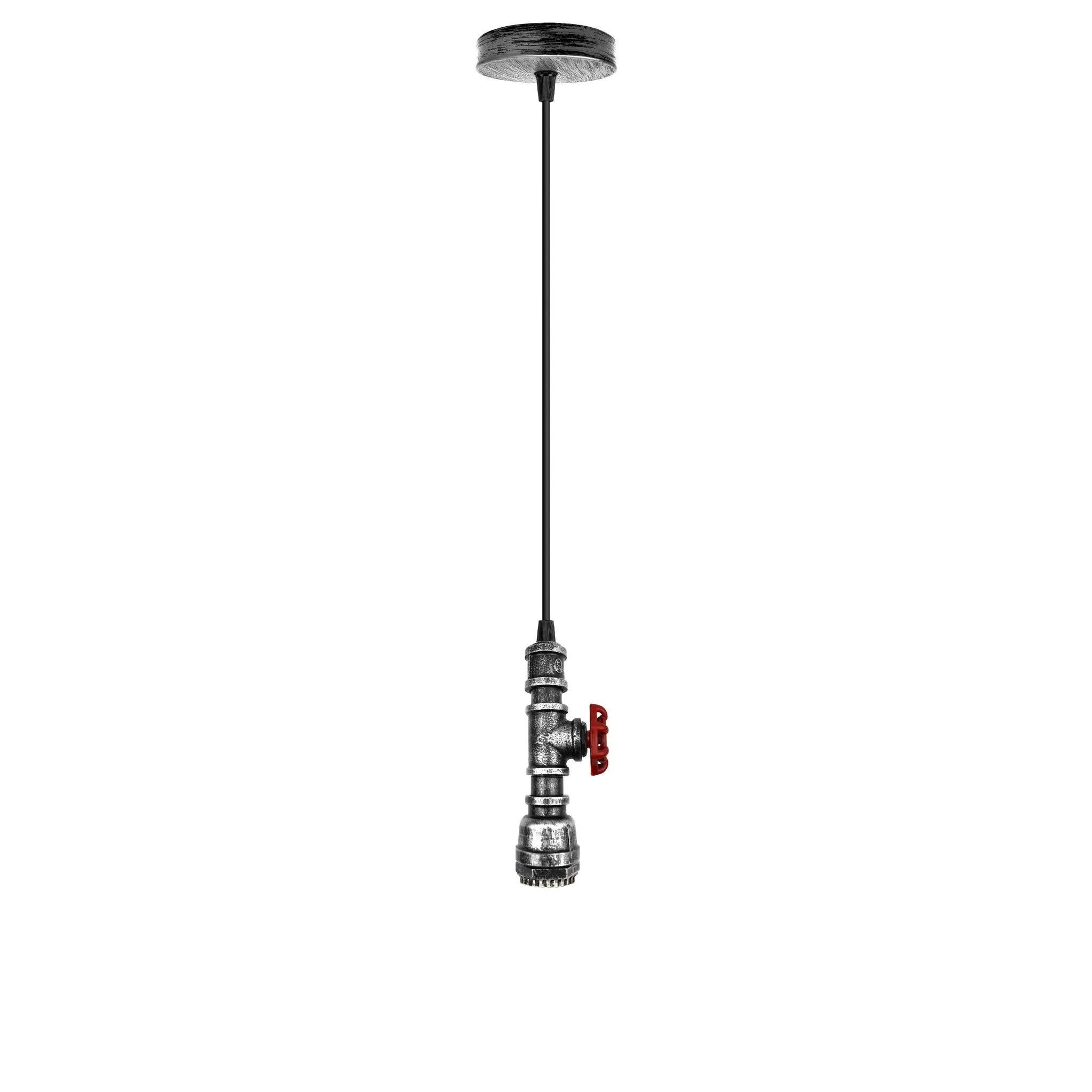 Un-branded Vintage industrial metal pendant pipe light E27 fitting 95cm adjustable cable - Pendant Lights