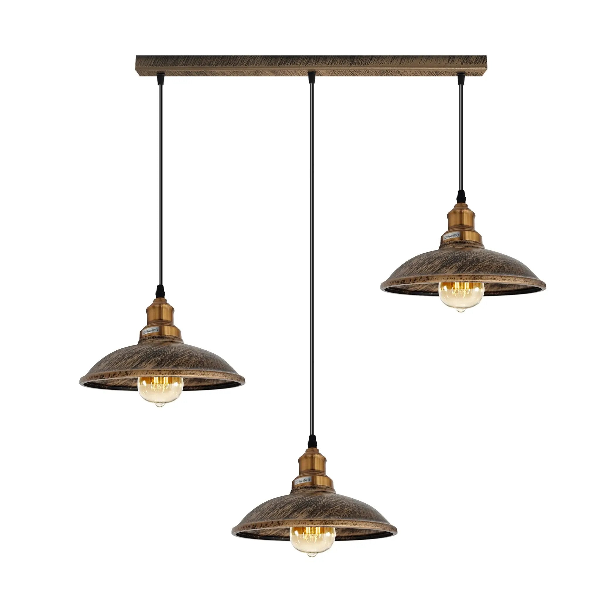 Un-branded Industrial Vintage Kitchen Lights Chandelier Metal Shade Hanging E27 Pendant - Pendant Lights