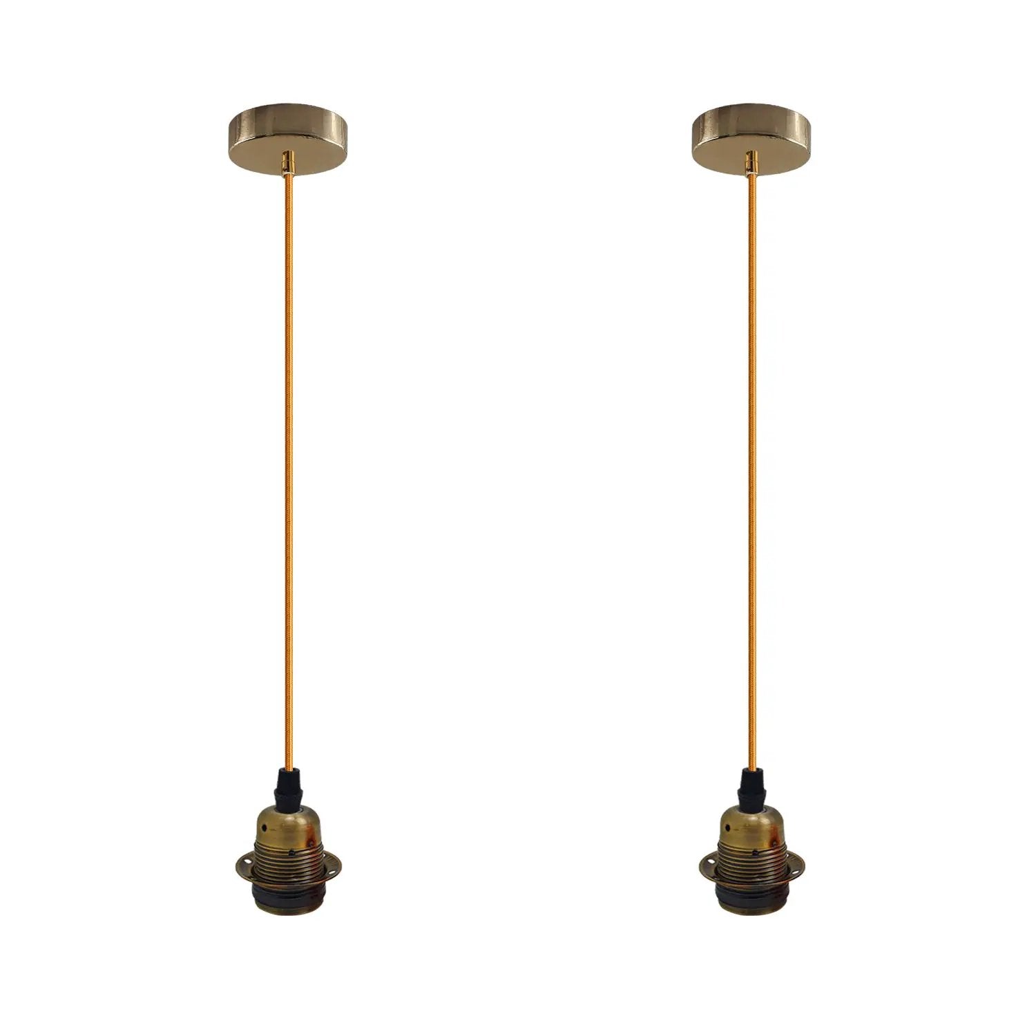 Un-branded 2 Pack Vintage Industrial Pendant Light,lampshade E27 UK Holder Fitting Set - Pendant Lights