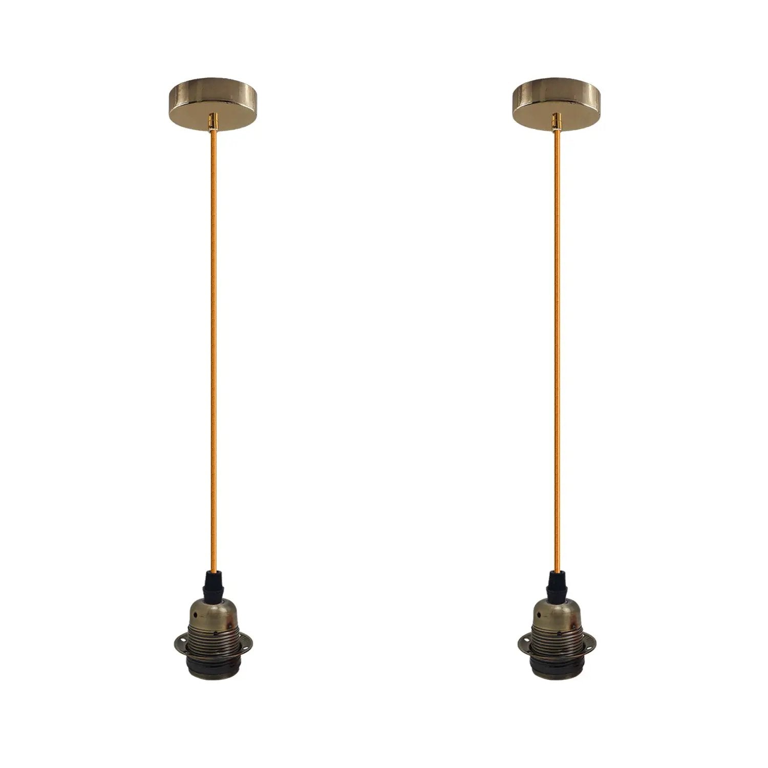 Un-branded 2 Pack Vintage Industrial Pendant Light,lampshade E27 UK Holder Fitting Set - Pendant Lights