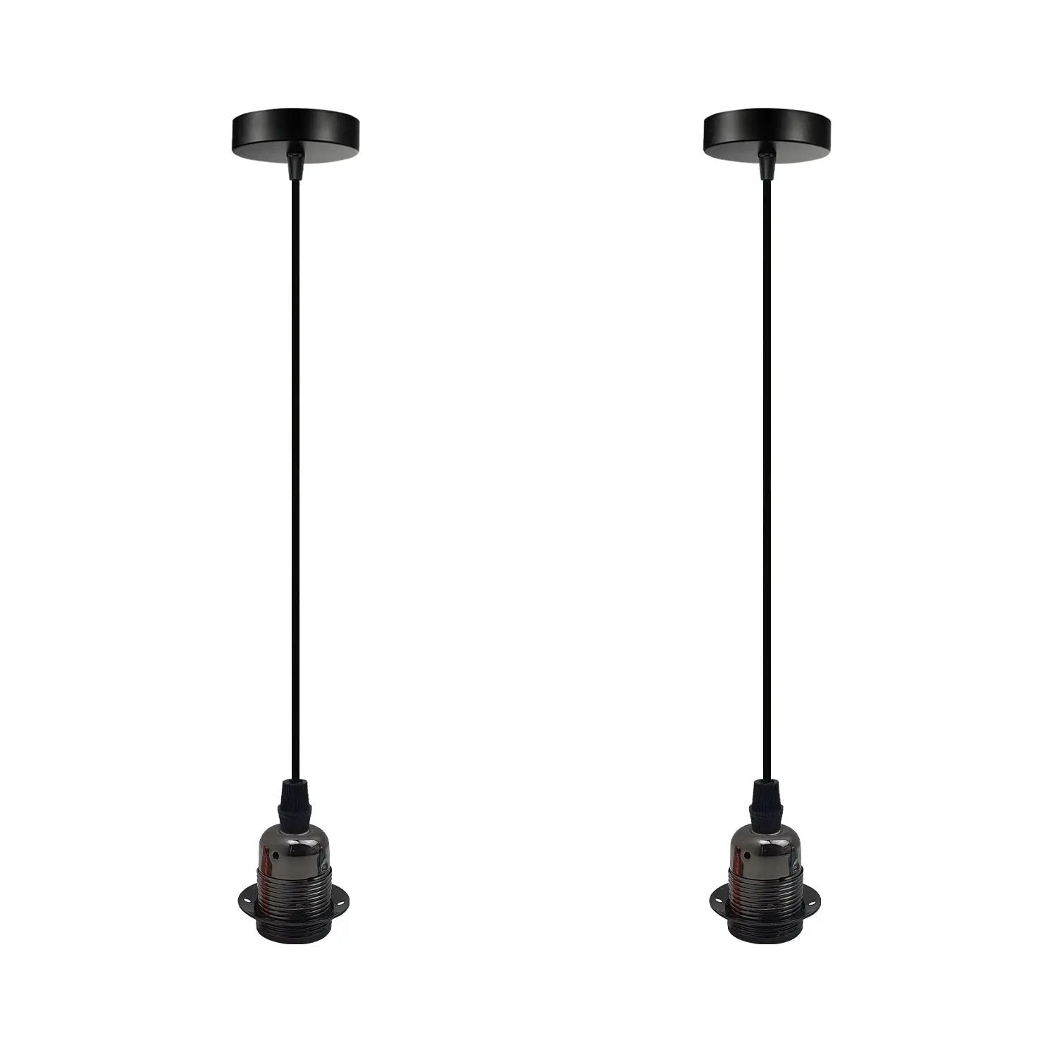 Un-branded 2 Pack Vintage Industrial Pendant Light,lampshade E27 UK Holder Fitting Set - Pendant Lights