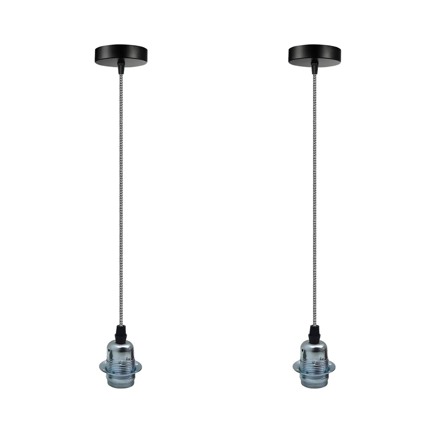 Un-branded 2 Pack Vintage Industrial Pendant Light,lampshade E27 UK Holder Fitting Set - Pendant Lights