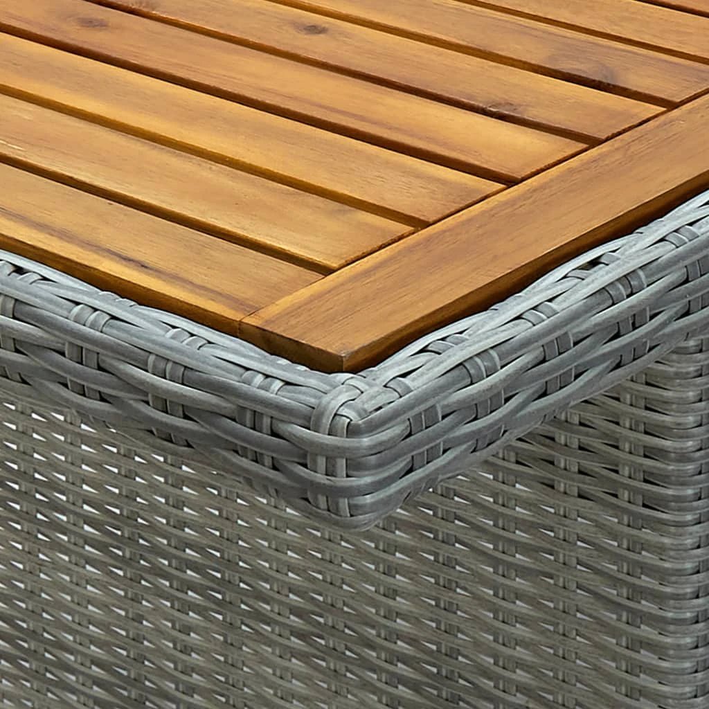 vidaXL vidaXL Garden Table Dark Grey Poly Rattan and Tempered Glass - Uncategorized Garden Table