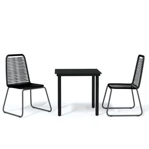vidaXL 5 Piece Garden Dining Set 160x80x74 cm Weather-Resistant Black Outdoor Furniture for Patio and Backyard by vidaXL