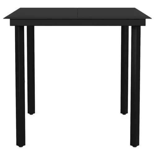 vidaXL 5 Piece Garden Dining Set 160x80x74 cm Weather-Resistant Black Outdoor Furniture for Patio and Backyard by vidaXL