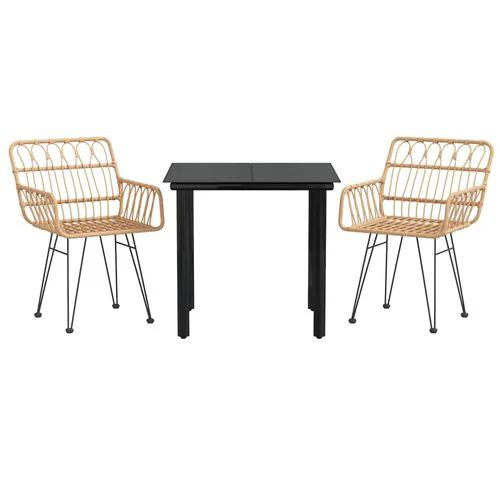 vidaXL 7 Piece Garden Dining Set with Weather Resistant Poly Rattan for Outdoor Entertaining by vidaXL