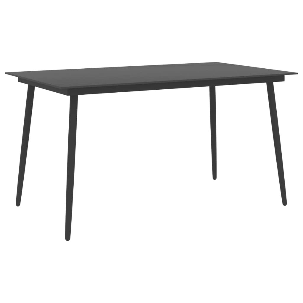vidaXL VidaXL Garden Dining Table 80x80x74 cm Powder Coated Steel Glass Top Outdoor Patio - Garden Table