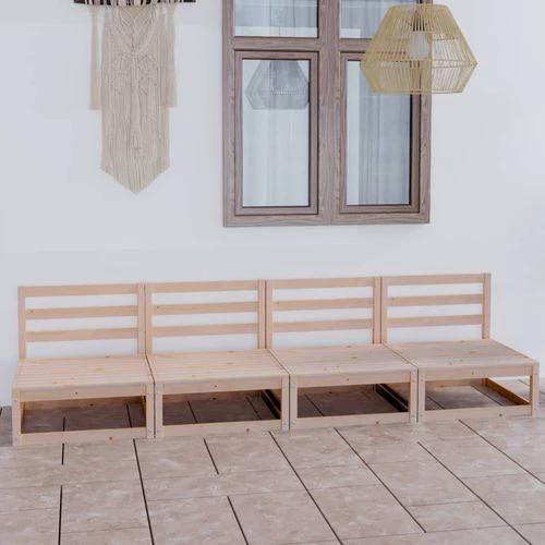 vidaXL vidaXL Modular Garden 4-Seater Sofa Solid Pinewood with Sturdy Design for Outdoor Relaxation - Garden Sofa Sets