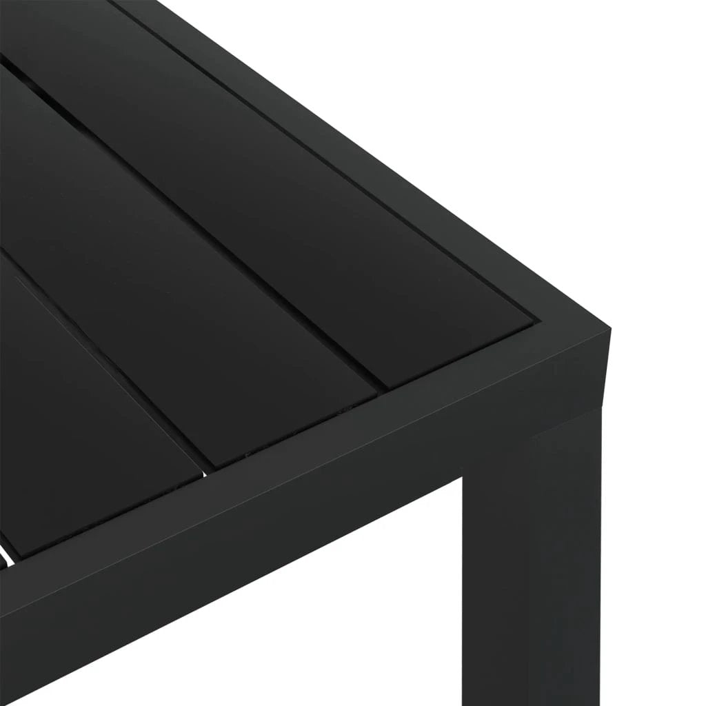vidaXL Garden Table Black 80x80x74 cm Aluminium and WPC by vidaXL