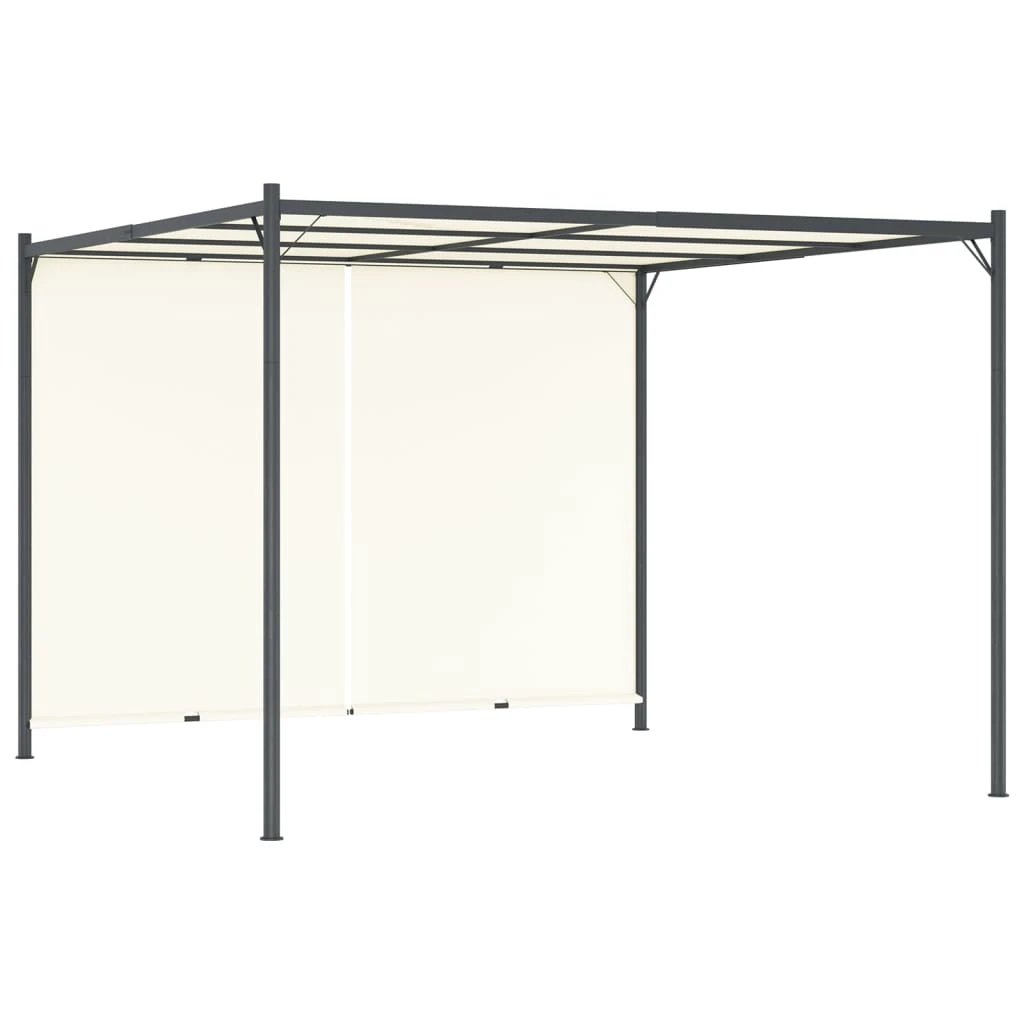 vidaXL Pergola with Adjustable Roof Cream White 3x3 m Steel by vidaXL