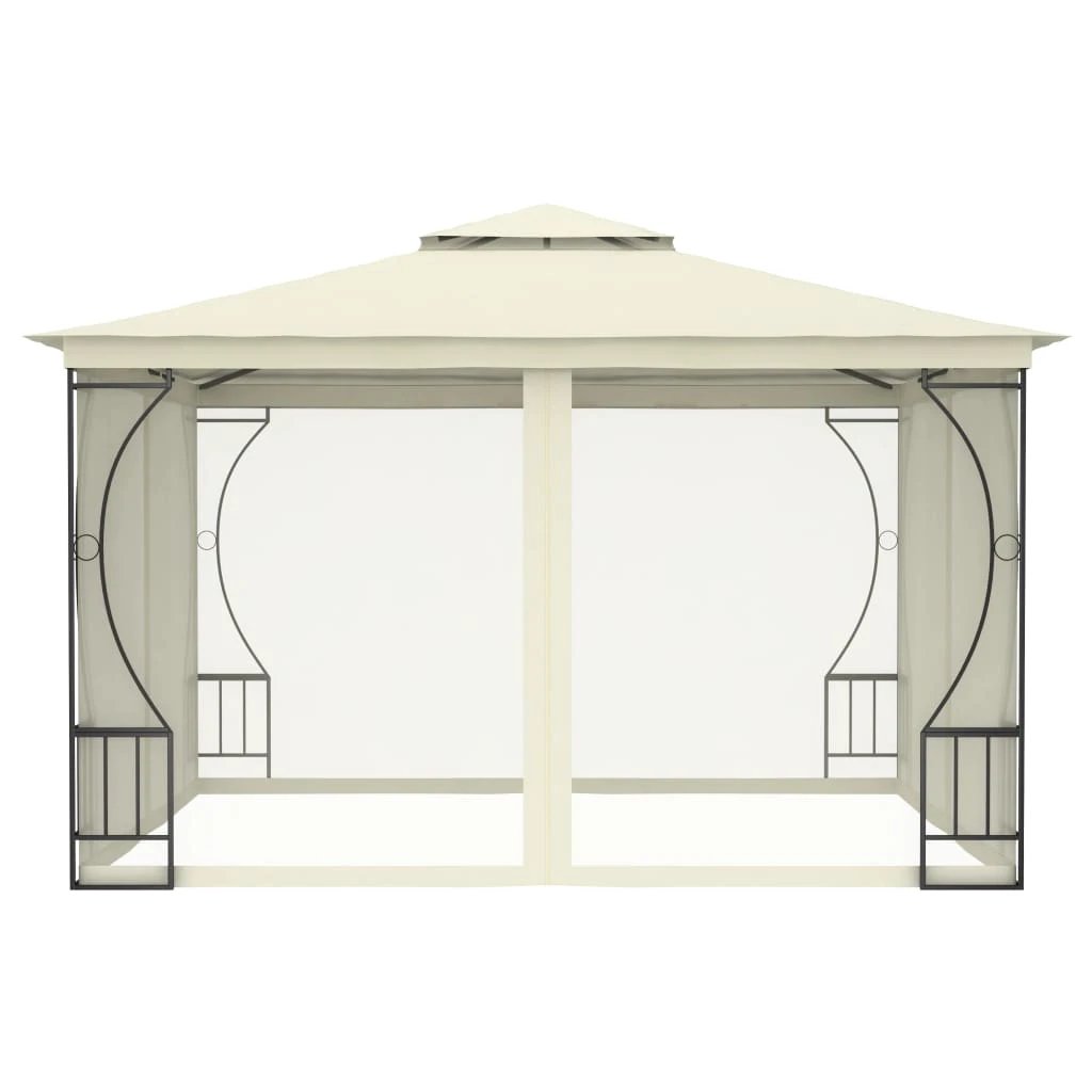 vidaXL Gazebo with Nets 300x400x265 cm Cream by vidaXL
