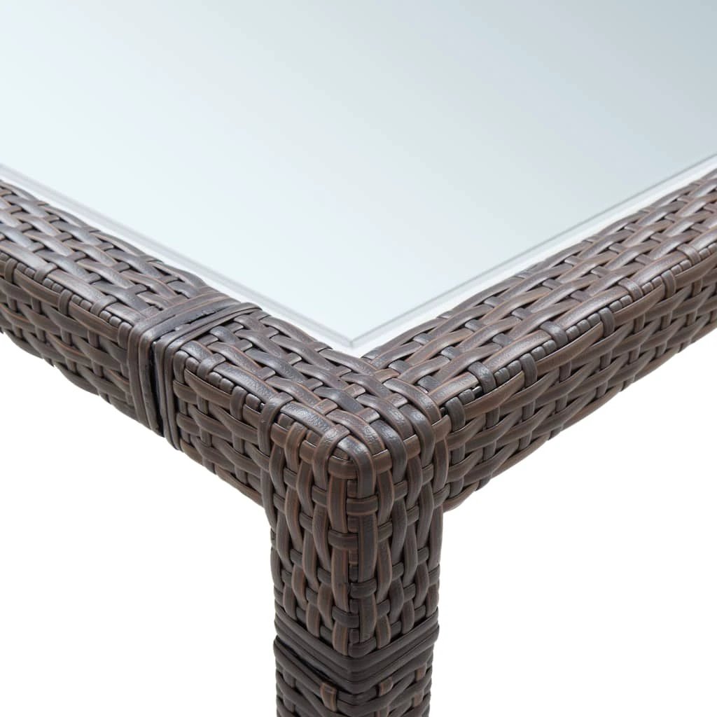 vidaXL vidaXL Garden Dining Table Brown 200x200x74 cm Poly Rattan - Uncategorized Garden Table