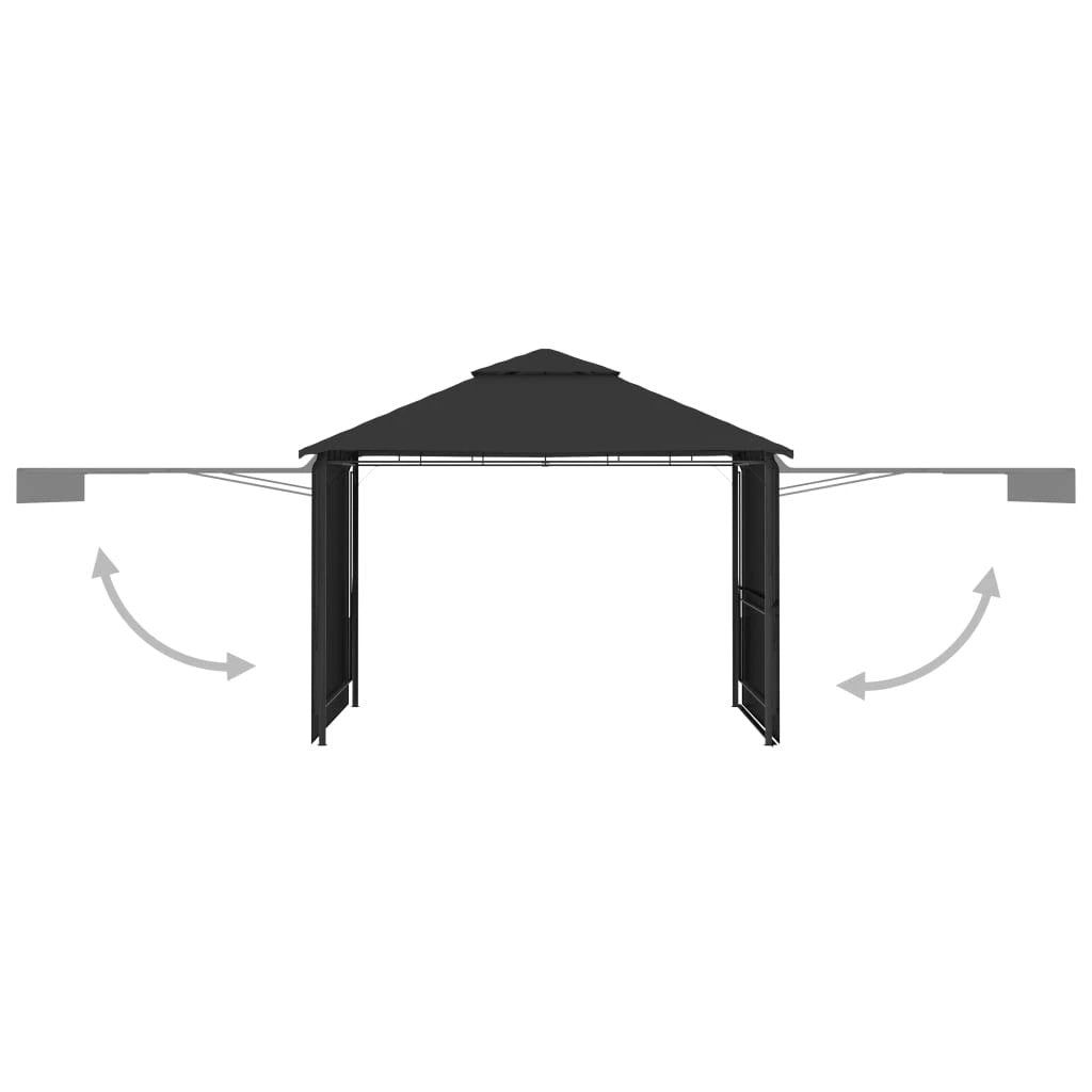 vidaXL Gazebo with Double Extended Roofs 3x3x2.75 m Cream 180 g/m² by vidaXL