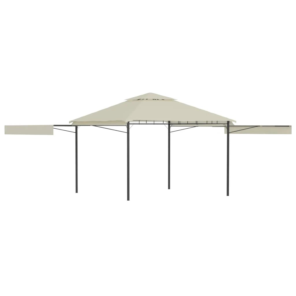 vidaXL Gazebo with Double Extended Roofs 3x3x2.75 m Cream 180 g/m² by vidaXL