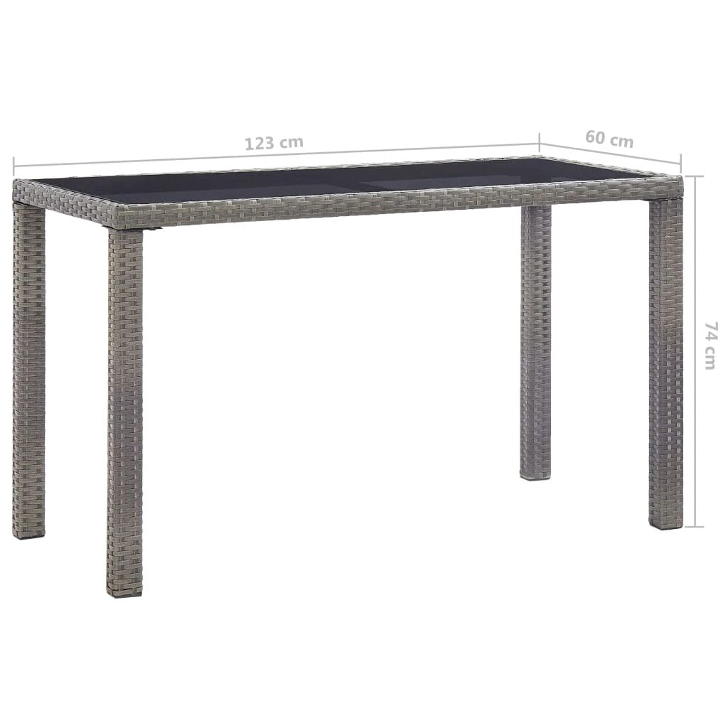 vidaXL Garden Table Brown 110x60x67 cm Poly Rattan by vidaXL