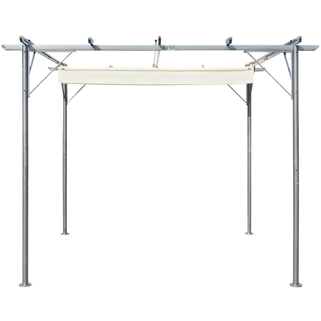 vidaXL Pergola with Retractable Roof Cream White 3x3 m Steel by vidaXL