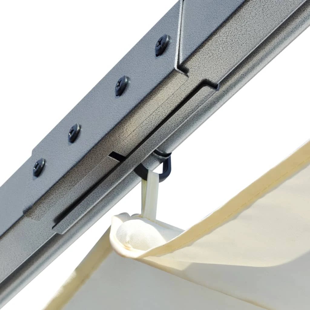vidaXL vidaXL Pergola with Retractable Roof Cream White 3x3 m Steel - Gazebos