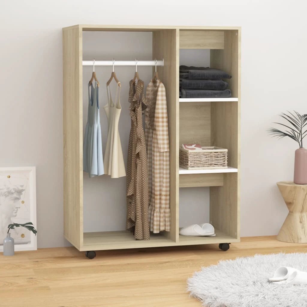 vidaXL Wardrobe Smoked Oak 80x40x110 cm Engineered Wood by vidaXL