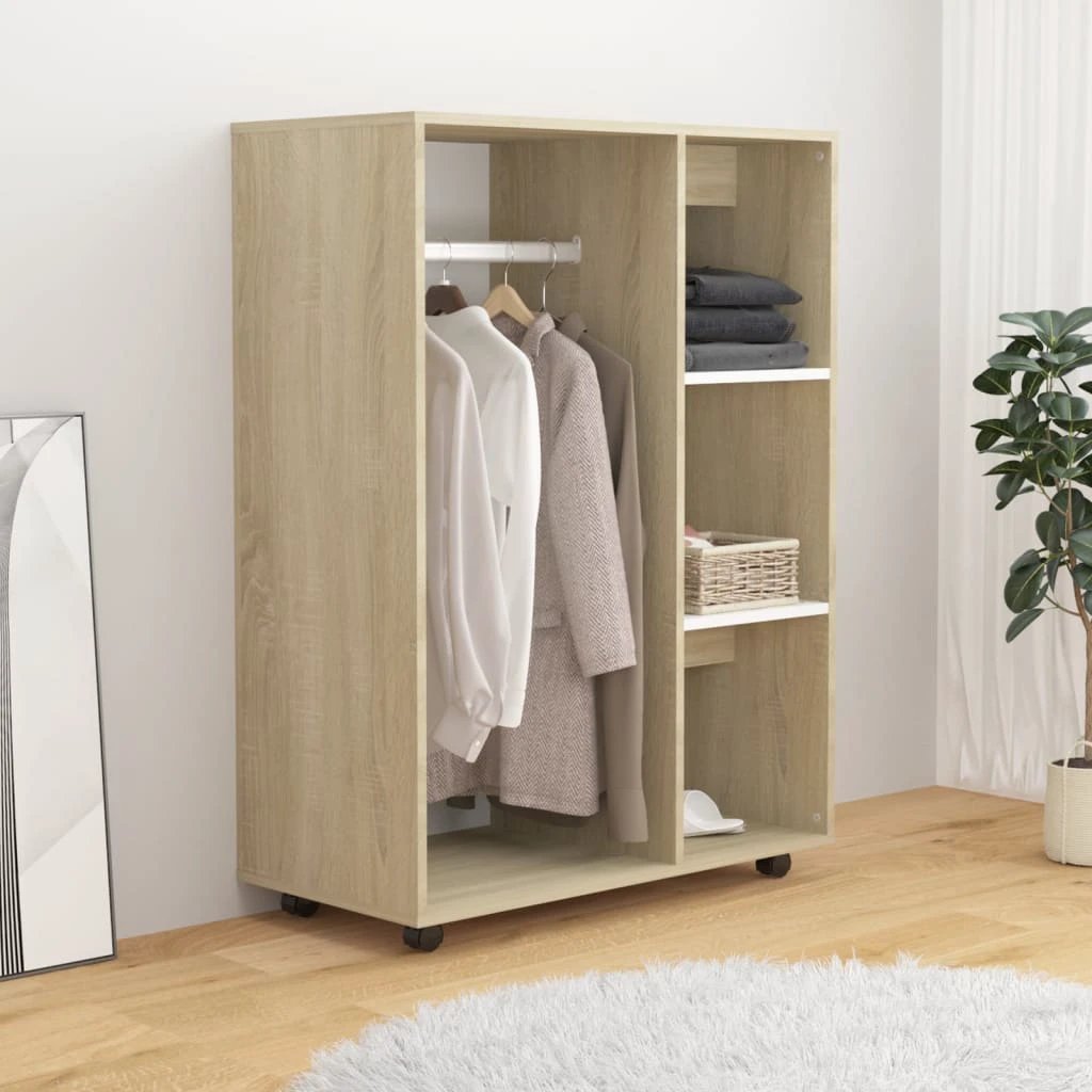 vidaXL Wardrobe Smoked Oak 80x40x110 cm Engineered Wood by vidaXL