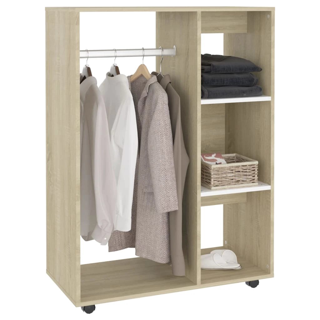 vidaXL Wardrobe Smoked Oak 80x40x110 cm Engineered Wood by vidaXL