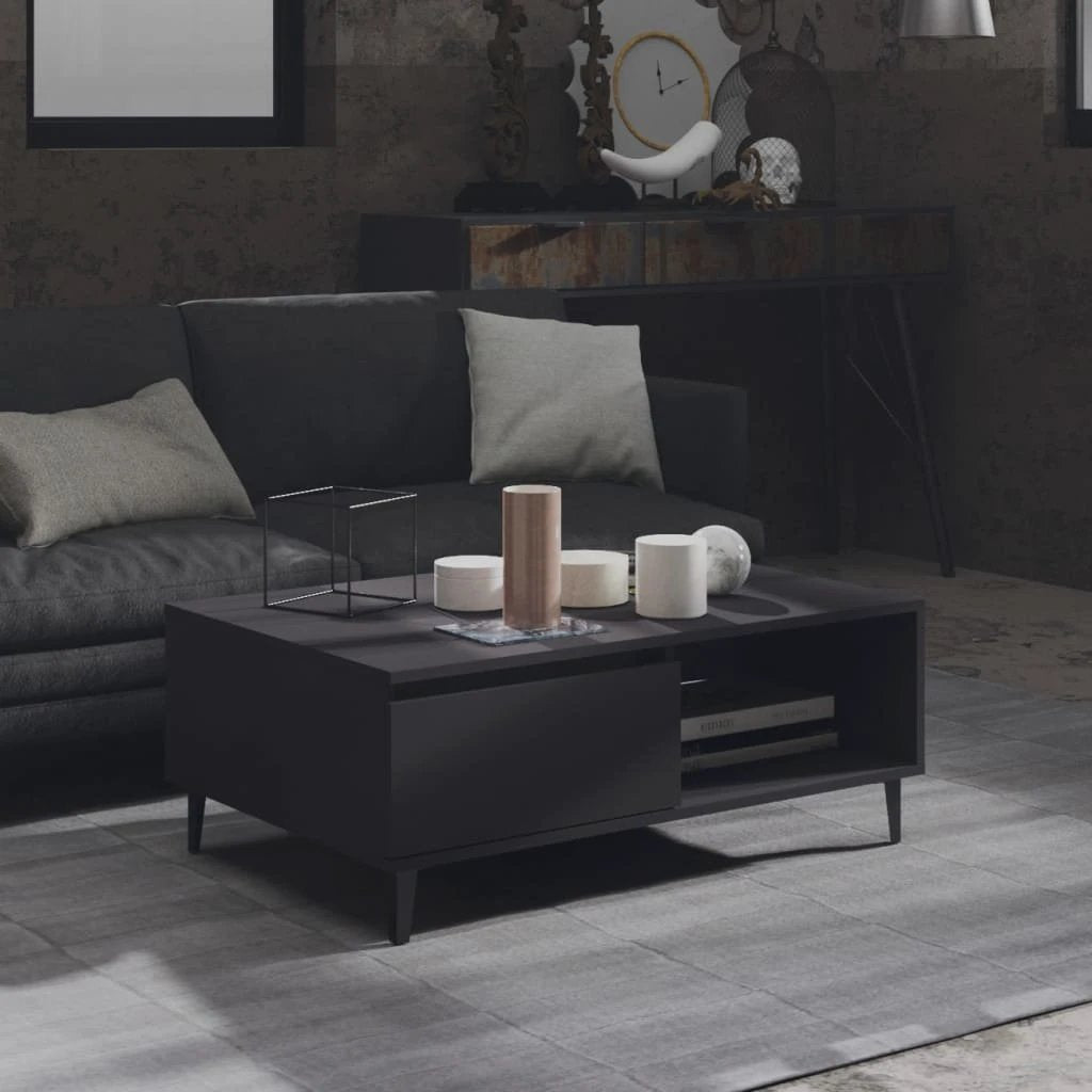 VidaXL Coffee Table 90x60x35 Cm Smoked Oak Engineered Wood For Living Room With Storage Shelf by vidaXL