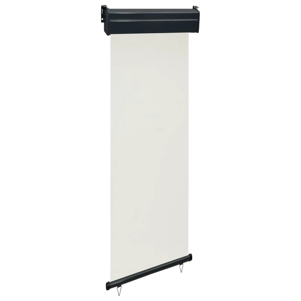 VidaXL Balcony Side Awning 65x250 cm Black UV Resistant Polyester Aluminium Roller Privacy for Balcony by vidaXL