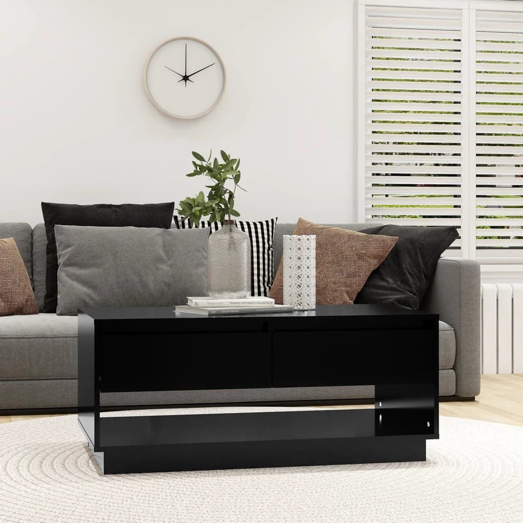 vidaXL VidaXL Coffee Table 102.5x55x44 Cm Engineered Wood Smoked Oak With Drawers For Living Room - Coffee Table