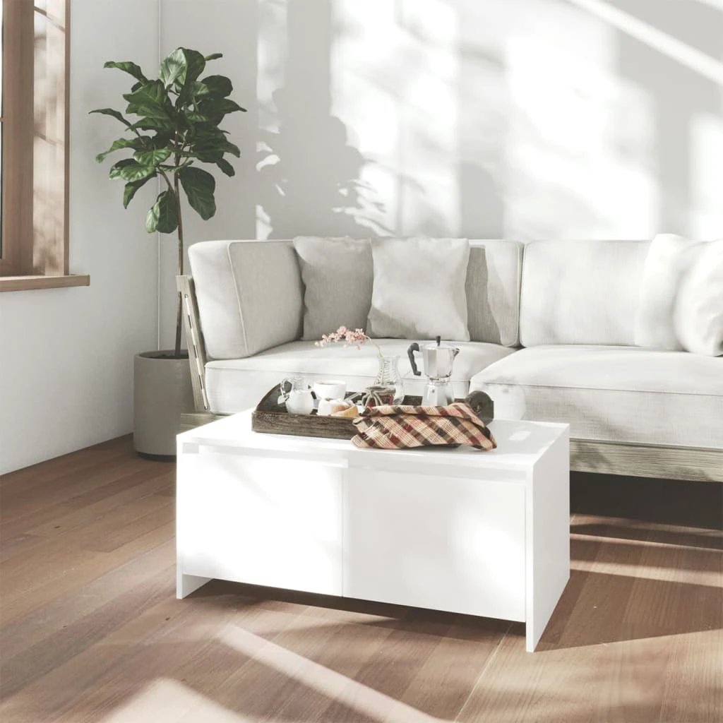 vidaXL VidaXL Coffee Table 90x50x41.5 cm Smoked Oak With Two Drawers Engineered Wood For Living Room - Coffee Table
