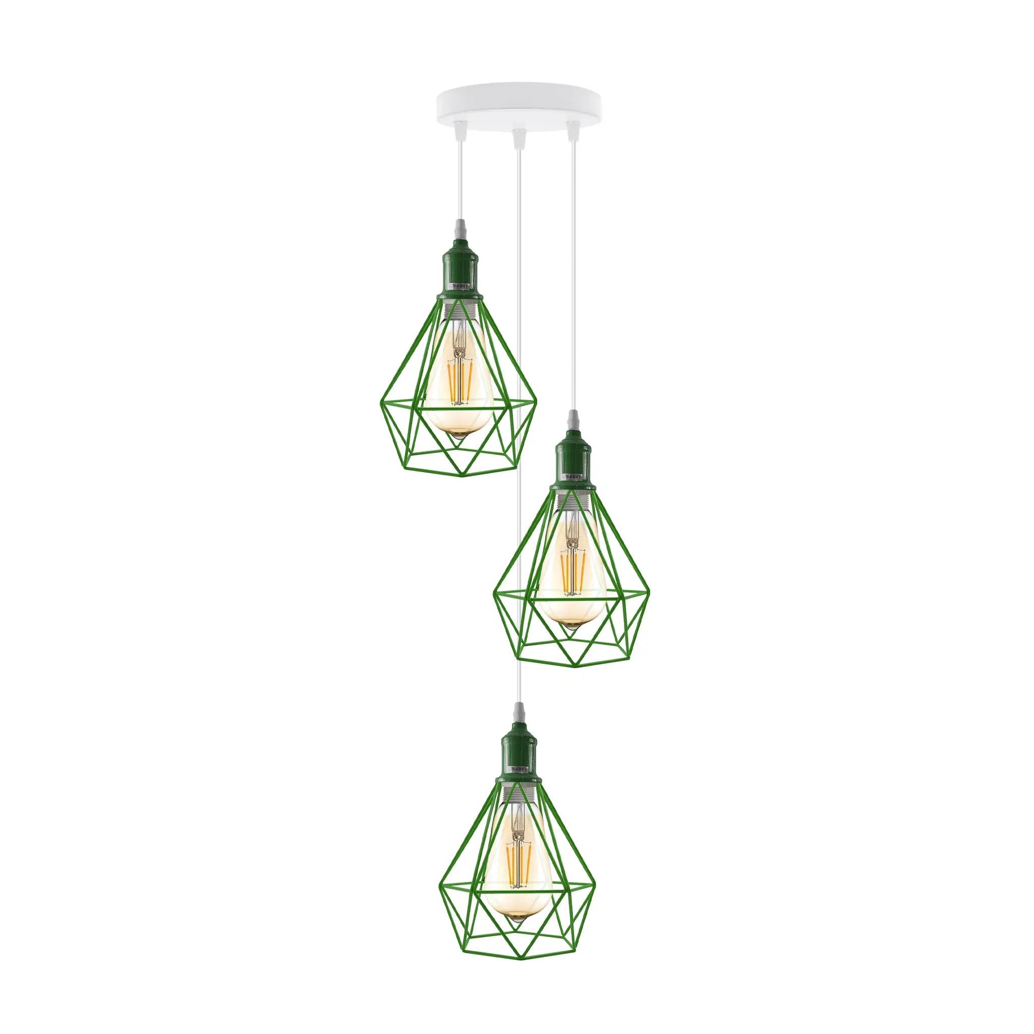 Un-branded 3 Head pendant Industrial Ceiling Light Fitting, Metal Vintage Lamp shade - Pendant Lights