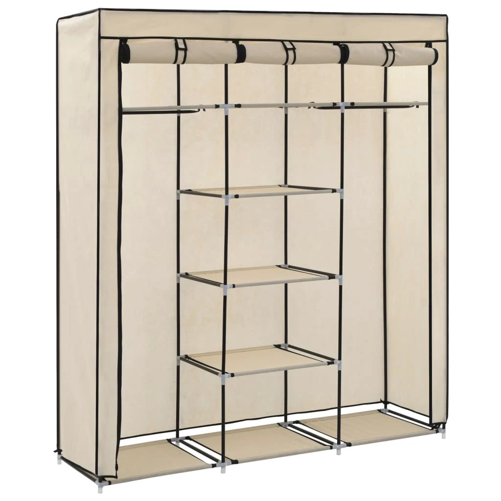 vidaXL vidaXL Wardrobe with Compartments and Rods Black 150x45x175 cm Fabric - Wardrobe