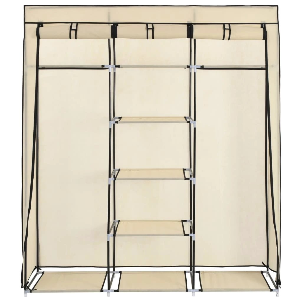 vidaXL vidaXL Wardrobe with Compartments and Rods Black 150x45x175 cm Fabric - Wardrobe