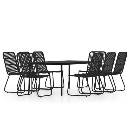vidaXL vidaXL 3 Piece Garden Dining Set with Sturdy Steel Frame and Easy Clean Glass Top for Outdoor Entertaining - Garden Set