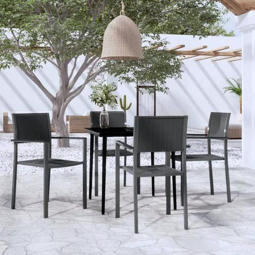 vidaXL 5 Piece Garden Dining Set with Sturdy Steel Frame and Smooth Glass Top for Stylish Outdoor Gatherings by vidaXL