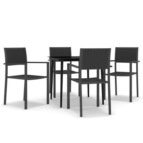 vidaXL 5 Piece Garden Dining Set with Sturdy Steel Frame and Smooth Glass Top for Stylish Outdoor Gatherings by vidaXL