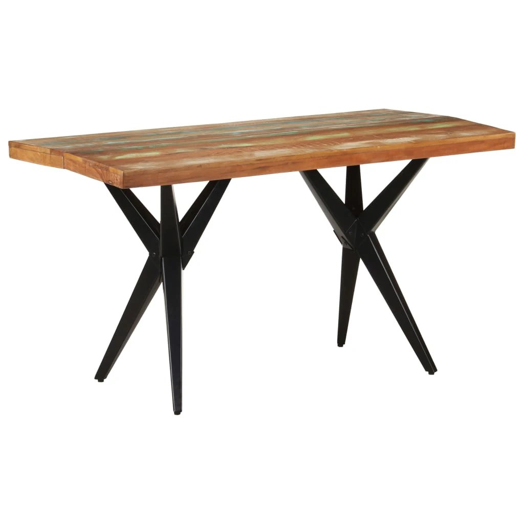 vidaXL vidaXL Dining Table 120x60x76 cm Solid Reclaimed Wood Rustic Finish for Family Dining - Dining Table