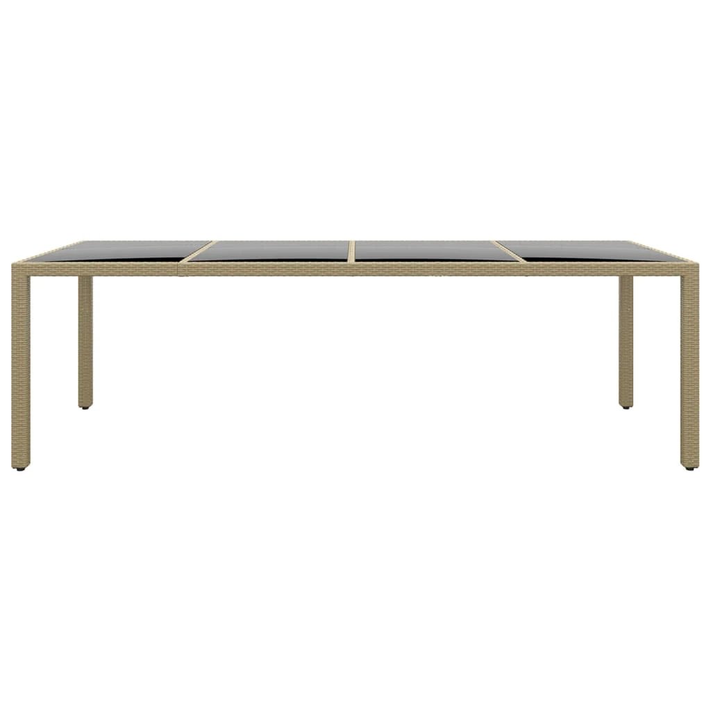 vidaXL Garden Table 250x100x75 cm Tempered Glass and Poly Rattan Black by vidaXL