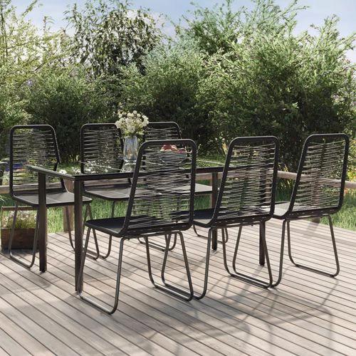 vidaXL 5 Piece Garden Dining Set 160x80x74 cm Weather-Resistant Black Outdoor Furniture for Patio and Backyard by vidaXL