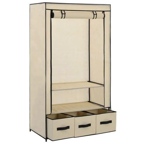 vidaXL Wardrobe Cream 87x49x159 cm Fabric by vidaXL