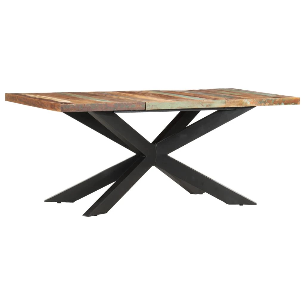 vidaXL vidaXL Dining Table 180x90x76 cm Solid Mango Wood with Industrial Steel Frame For Dining Rooms - Dining Table
