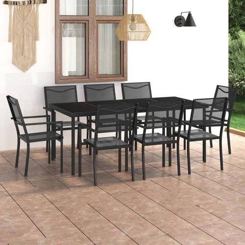 vidaXL vidaXL 7 Piece Outdoor Dining Set 70 Inch Steel Frame with Powder-Coated Finish for Stylish Patio Gatherings - Garden Set