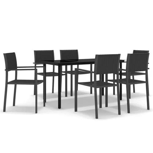 vidaXL VidaXL 5 Piece Garden Dining Set 80x80x74 cm Powder-Coated Steel Frame with Rattan Look Chairs for Outdoor Patio and Balcony - Garden Set